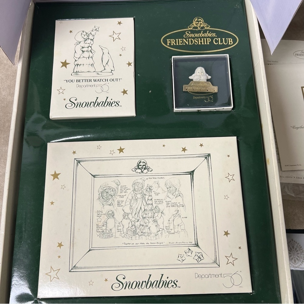 Vintage Dept 56-Snowbabies-Friendship Club 1998-1999 Collectors Box